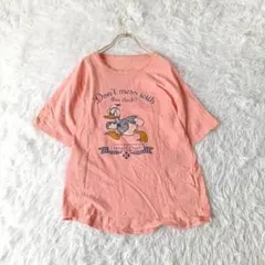 ディズニーDisney ドナルドダック Tシャツ S ピンク