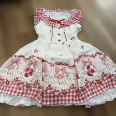 リズリサ スウィートラテ柄ワンピース ビッグリボンボルドーストライプ