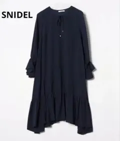 SNIDEL スナイデル アシンメトリーワンピース 【F】ネイビー