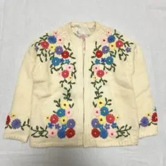 vintage flower knit jacket cardigan
