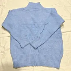 水色タートルネックセーター 長袖