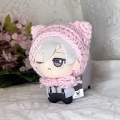 ちびぐるみ　ニット帽　被り物　ぬいぐるみ用　ネコ耳　お花　編み物