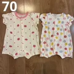 女の子 ★ ベビー ロンパース 2枚セット いちご 風船柄