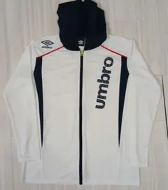 Umbro フルジップフーディ ホワイト/ネイビー