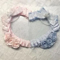 B7レースデコ ペア 硬質ケースデコ トレカデコ ピンク 白 天使 ハート型