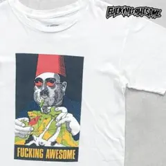 20s ファッキンオーサム S Tシャツ アートプリント 白 スケーター 古着のサムネイル