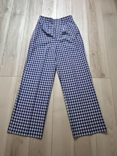 ギンガムチェック ワイドパンツ