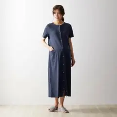 ベルメゾン　半袖マタニティパジャマ　ネイビー