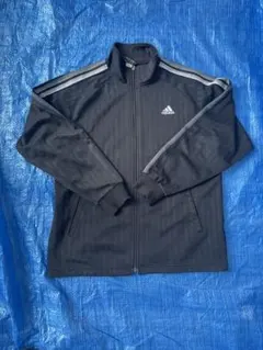 00s adidas ブラック トラックジャケット　ジップアップジャケット M