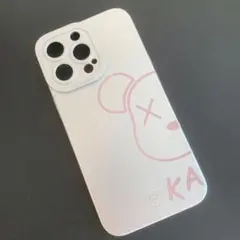iPhoneケース iPhone13pro カウズくま シルバー お洒落 可愛い