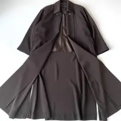 St.ALMEIDA ラップロングコート　ダークブラウン　フリーサイズ半裏コート