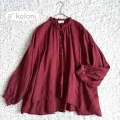 a+koloni ベルギーリネン　フリルフレアブラウス　オーバーサイズ　春夏秋のサムネイル