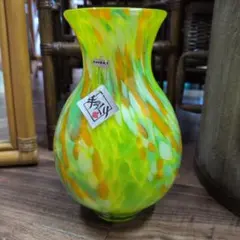 カメイガラス　花瓶　フラワーベース　昭和レトロ