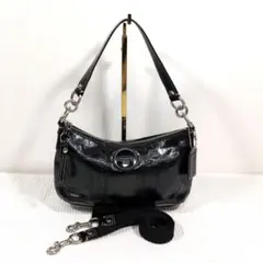 COACH コーチ ワンショルダーバッグ 2way ホーボー エナメル y2kのサムネイル