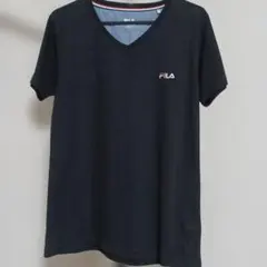 [未使用]FILA Vネック Tシャツ ブラック Mサイズ