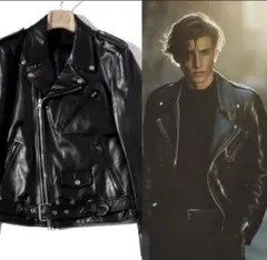 lithium hommeリチウム オム ダブル ライダース レザー 48