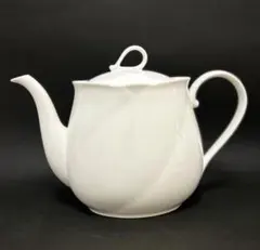 ノリタケアウトレット ホワイト陶磁器ティーポット スワールデザイン