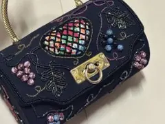 Lumy はしもと ビーズ 刺繍 バッグ レトロ アンティーク 葡萄 ぶどう
