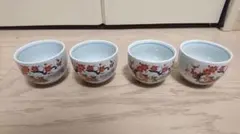 ◆裏印あり 花柄 湯のみ 4客セット 食器 湯呑み コップ◆