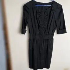 Body Dressing Deluxe 七分袖ひざ丈フリルワンピース ブラック