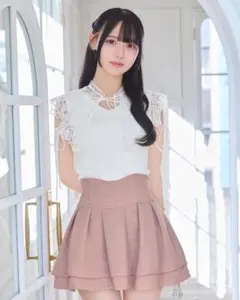 ミシェルマカロン 美脚エレガントツイードスカート ピンク XSサイズ