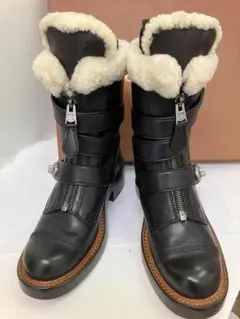 K09083）COACH コーチ　激レア ZIP MOTOブーツ　ベルト　5.5のサムネイル