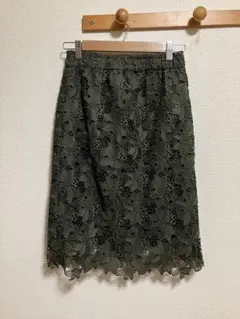 スカート 深緑 タイト レース 新品 未着用 オケージョン ウエスト64〜70M