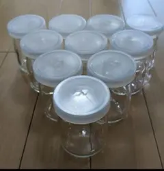 プリン容器10個ガラス フタ付き