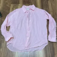 ユニクロ　シフォンシャツ　リネンシャツ　S ピンク　INESコラボ