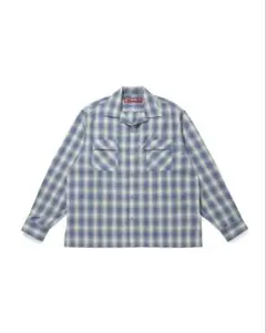26AW ハイドアンドシーク オンブレチェックシャツ 青M新品 キムタクのサムネイル
