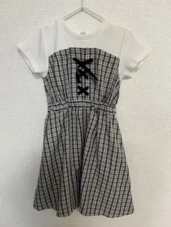 110センチ a.v.v アーヴェヴェ ドッキングワンピース チェック柄 半袖のサムネイル