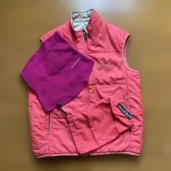 mont-bellリバーシブルダウンベスト 140(袋付)ネックウォーマーセット