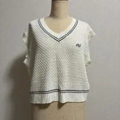 ⭐︎美品⭐︎ ehka sopoエヘカソポ　ニット ベスト ホワイト 白のサムネイル