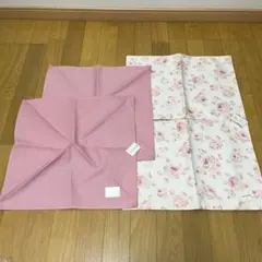 未使用　ピンクのナフキン　花柄のランチョンマット　セット　セラミック加工