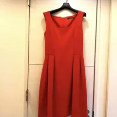 FOXEY NewYork赤 ノースリーブ Aライン ワンピース