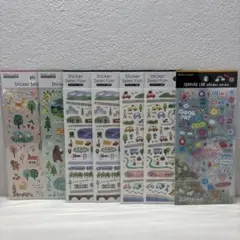 セリア　デザインシール　大人の旅　電車、車 らくがき　他　7枚セット