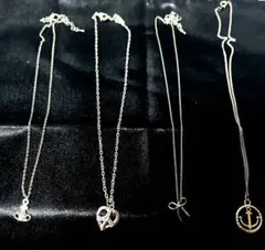 プチプラ　ネックレス　シルバーカラー　4本セット