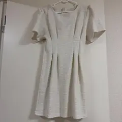 ツイード　ミニワンピース　半袖