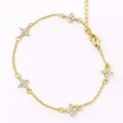 フラワー ブレスレット ゴールド 華奢 レディース