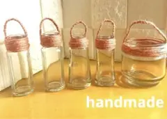 handmade✿フラワーベースandハンガー✿花瓶✿5個セット✿ガラス瓶付き