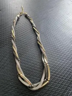 『新品』シルバーゴールドツイストネックレス