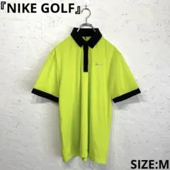 ゴルフウェア【NIKE GOLF】半袖ポロシャツ　バイカラー　蛍光色　Mのサムネイル