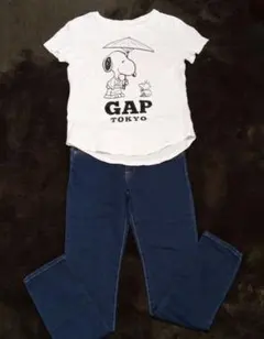 美品 GAP スキニージーンズ スヌーピーTシャツ 150