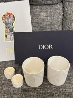 DIOR ディオール ノベルティ アロマキャンドル2個 CD容器付 箱ショッパー