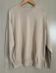 unfil cotton クルーネック ニット ベージュのサムネイル