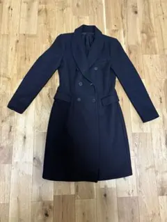 ZARAブラック ダブルブレスト ロングコート