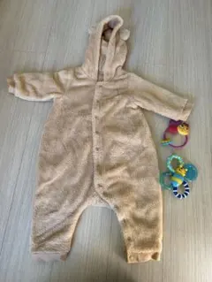 ベージュ フード付きロンパース 80 sassy はちおもちゃ