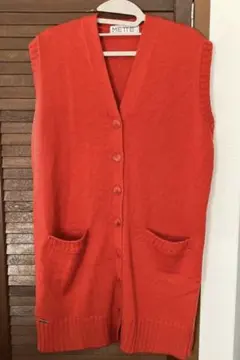 METTEメッテ ニットロングベストイタリア製