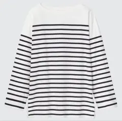 新品タグ付き UNIQLO ユニクロ ボーダーオーバーサイズT 長袖Tシャツ M