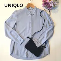 UNIQLO ライトブルーグレー 長袖シャツ　S　レーヨン